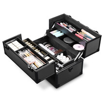 BYOOTIQUE Portable Aluminum Makeup Train Case Box Cosmetic Travel Organi... - £66.38 GBP