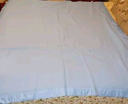 Fieldcrest Chateau Blue Blanket 100% Virgin Acrylic Nylon Trim  67&quot; X 90&quot; - $35.00