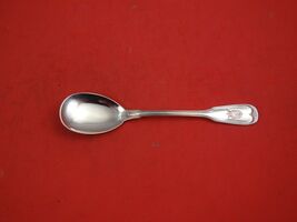 Fiddle Thread 800 German Silver Ice Cream Spoon w/Crest 5 3/4&quot; - $1,253.08 MXN