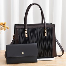 New 2022 Women Casual Tote Handbag PU Leather Fashion Black Lady Shoulder Crossb - £45.88 GBP