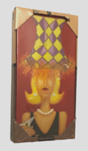 $10 Sharon M. Hayes Wall Art Hanger Vintage Great Party On Canvas Martini Girl - £8.89 GBP