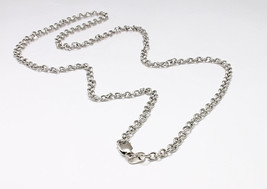 14k WHITE solid gold LINK CABLE chain necklace  16, 18&quot; 20&quot; #b7 - £158.51 GBP