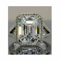 Gorgeous 4.75Ct Emerald Cut Diamond 14k White Gold Finish Engagement Ring Size 9 - £92.45 GBP