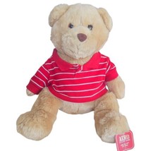 Aeropostale 16” Teddy Holiday Bear AERO Red White Polo Shirt Stuffed Toy Plush - £19.04 GBP