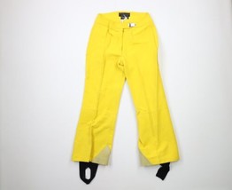 Vintage 60s Womens Size 12 Distressed Stretch Stirrup Bell Bottoms Pants Yellow - £79.09 GBP