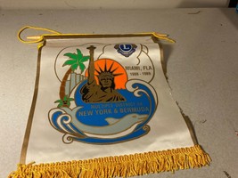 Lions Club 1988-89 Miami Florida Banner Flag 10 x 8 inches - £19.29 GBP