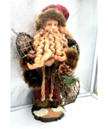17&quot; Trapper Santa Claus Woodland Old World St. Nicholas Christmas Figure... - $24.95