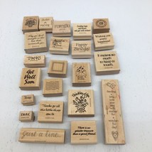 Stampin&#39; Up Sayings, Greetings, Notes Mail  Wood Rubber Stamps -lot of 22 - £19.09 GBP