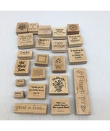 Stampin&#39; Up Sayings, Greetings, Notes Mail  Wood Rubber Stamps -lot of 22 - £19.09 GBP