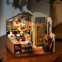 Rolife Happy Kitchen Dollhouse Minature House DIY Wooden Puzzle With LED Light - £53.86 GBP