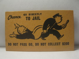 1952 Monopoly Popular Ed. Board Game Piece: Chance Card - Go Directly to Jail - £0.78 GBP