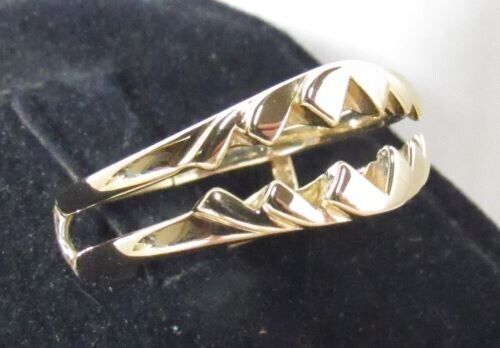 14K Yellow Gold Enhancer Sawtooth or Jaws Style Band Ladie's Sz 8.75 Ring 4 g Item image 2