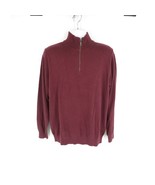 Amazon Essentials Men&#39;s Burgundy Quarter-Zip Sweater Large NWT - £12.44 GBP