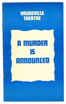 A Murder is Announced Program London 1977 Dinah Sheridan Dulcie Gray - £11.66 GBP