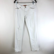 Tory Burch Womens Jeans Slouchy Slim Distressed Stretch White Size 26 - £26.92 GBP