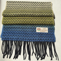 100%Cashmere Scarf Wrap Chevron Teal Green/Blue/Berry Made In England #2... - £28.76 GBP