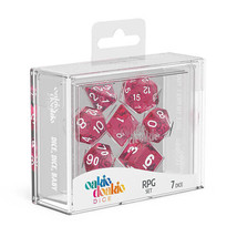 Oakie Doakie RPG Set Speckled Dice 7pcs - Pink - £33.57 GBP