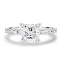 2 Ct Princess Cut Hidden Halo Ring, Dainty Wedding Bridesmaid Gifts, Bridal Ring - £89.76 GBP