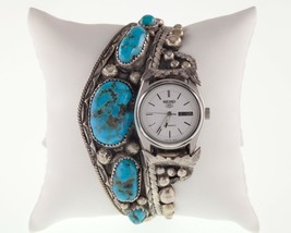 Unique Navajo Turquoise Cuff Watch w/ Seiko 5 DayDate Automatic - €422,91 EUR
