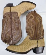 Vtg Justin Elephant Print Leather Boots 8524 Exotic Diamond J Western Ne... - $66.86