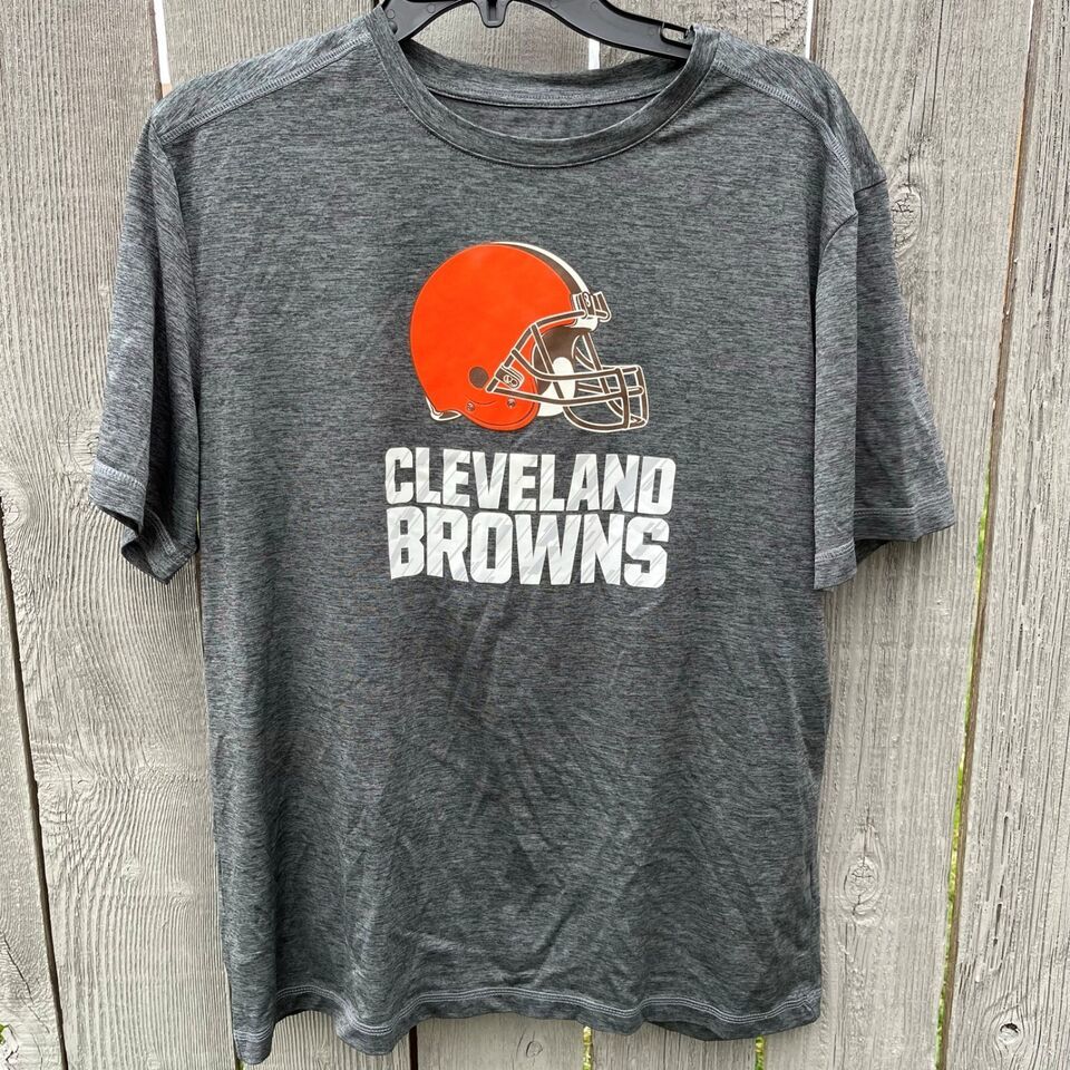 Primary image for Cleveland Browns Adult Men's Large Gray S/S Majestic Evolution Wicking Tee NFL