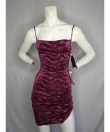New City Studios Juniors&#39; Animal Burnout Slip Dress Slim Red Sz 1 - MSRP... - $282.73 MXN