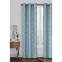 Light filtering window curtain blue design 95&quot;L x 40&quot;W Grommet Hazel Geo... - $18.00