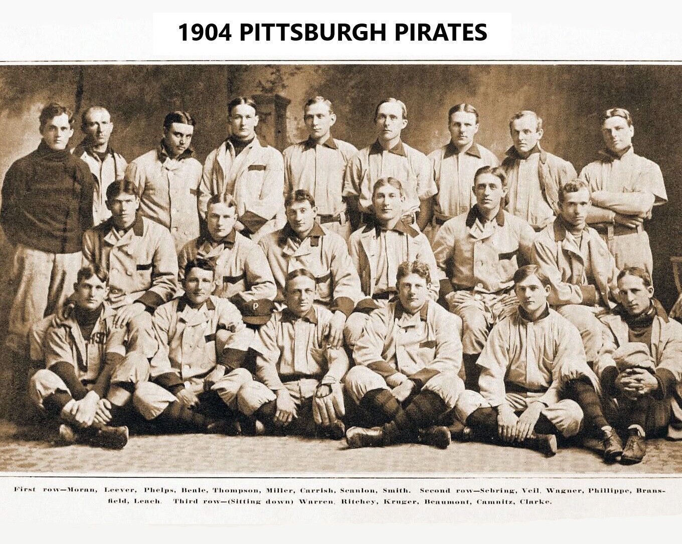 Primary image for 1904 PITTSBURGH PIRATES 8X10 TEAM PHOTO BASEBALL MLB PICTURE WITH NAMES