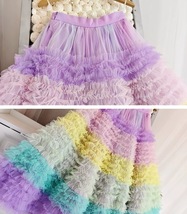 A-line Rainbow Layered Tulle Skirt Women Plus Size Tiered Holiday Tulle Skirt  image 6