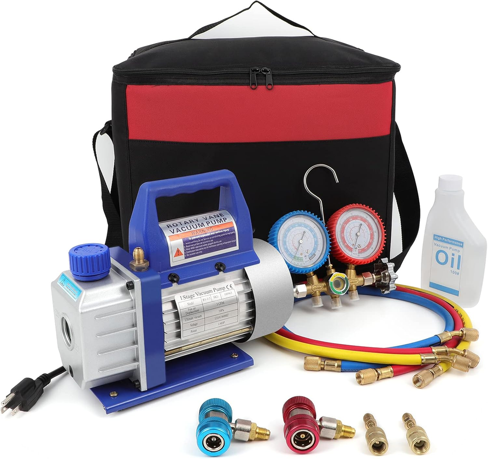 1/4HP with Manifold Gauge Set for A/C HVAC Auto Repair R134 with Oil - $176.81