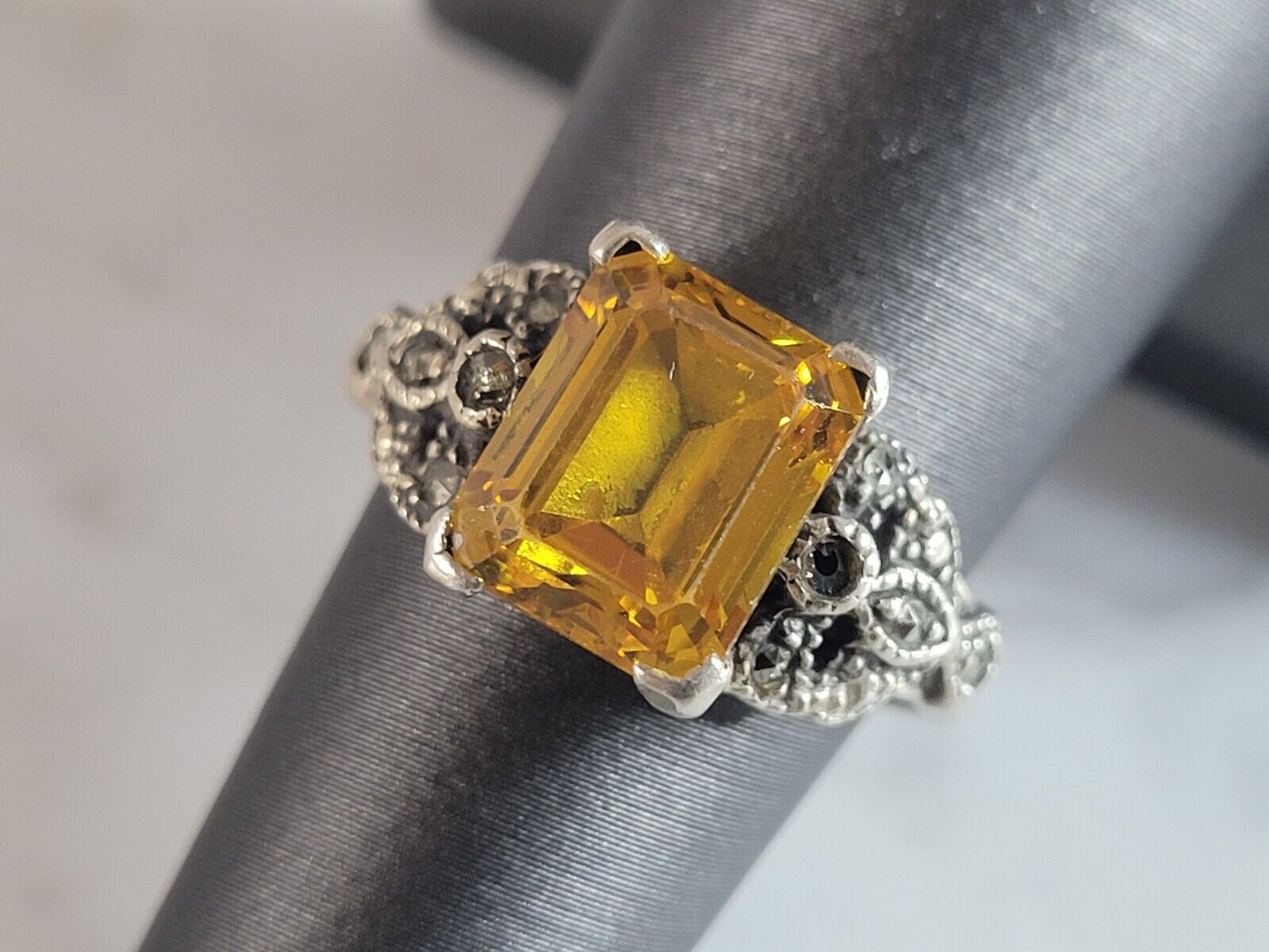 Silver Beryl Rings Womens Vintage Estate Sterling Silver Beryl Colored Stone Ring 5.3g # ...