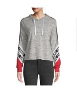 No Boundaries Junior XXL 19 Color-blocked Graphic Hoodie gray red black ... - £5.91 GBP