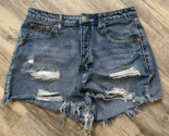 SIGNATURE 8 Jean Shorts Distressed Junior Size Medium Destroyed Cut Offs - £10.06 GBP