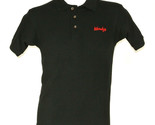 WENDY&#39;S Hamburgers Employee Uniform Polo Shirt Black Size S Small NEW - $25.49