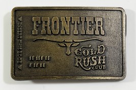 Vintage Frontier Gold Rush Club Brass Belt Buckle - $147.44 MXN