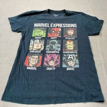 Marvel Expressions Classic Avengers Super Heroes Blue T-Shirt Small Women&#39;s  - £9.45 GBP