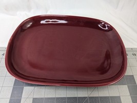 Bauer Los Angeles Ceramic Burgundy Platter Tray 12 Inch READ - $29.95