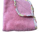 Blankets &amp; Beyond Pink Baby Blanket With Owl Pattern Border 28x29 - $23.74