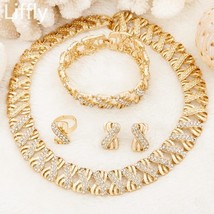 Nigeria Jewelry Sets for Women Africa Beads Jewelry Set Dubai Gold Wedding Brida - £26.09 GBP