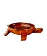 Wooden Carved Turtle Bowl Candy Nuts Trinkets - $17.82