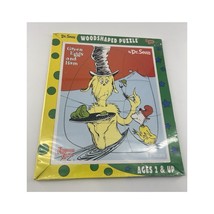 Vintage Dr. Seuss Green Eggs and Ham Puzzle Games Wood Shaped 1997 Collectible - £11.11 GBP