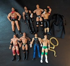Lot of 8 WWE Action Figures Mattel 2011 John Cena Rusev Triple H Ambrose Rock - £41.24 GBP