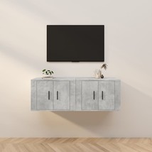 Wall-mounted TV Cabinets 2 pcs Concrete Grey 57x34.5x40 cm - £43.17 GBP