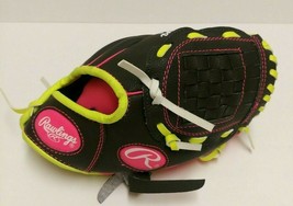 Rawlings 9.5&quot; Youth Tee Ball Glove Black Pink Yellow Right Hand Throw WPL95DSP - £11.76 GBP