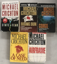 Michael Crichton State Of Fear Rising Sun Congo Airframe A Case Need Lot of 5 - £11.66 GBP