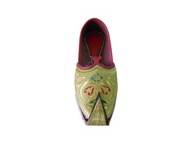 Men Shoes Indian Handmade Jutti Leather Loafers Gold Khussa Mojaries US ... - £44.09 GBP