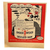 Underwood Deviled Ham Vintage Print Ad 1954 Scouts Cartoon Sandwich Spread - $12.98