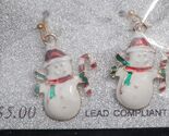 Season's Greetings Snowman Earrings Pierced Christmas Holiday NIP - $2.97