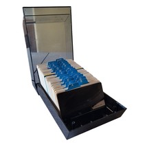 Vintage Rolodex VIP 24C Covered Card File Lid Smoke A-Z Blank Cards - £31.59 GBP