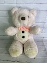 VTG Scarborough Collection Pink Teddy BEAR Plush Stuffed Toy Korea Buttons Chest - £41.55 GBP